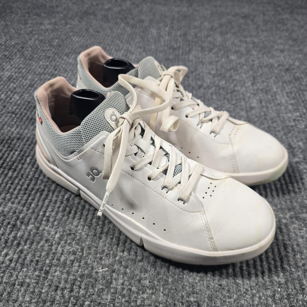 On THE ROGER Advantage Shoes Womens Size 11 White Gray Leather Roger Federer